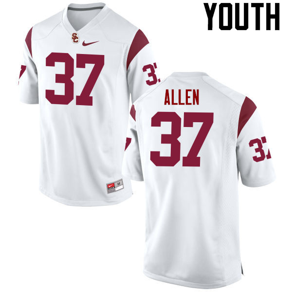 Youth #37 Javorius Allen USC Trojans College Football Jerseys-White